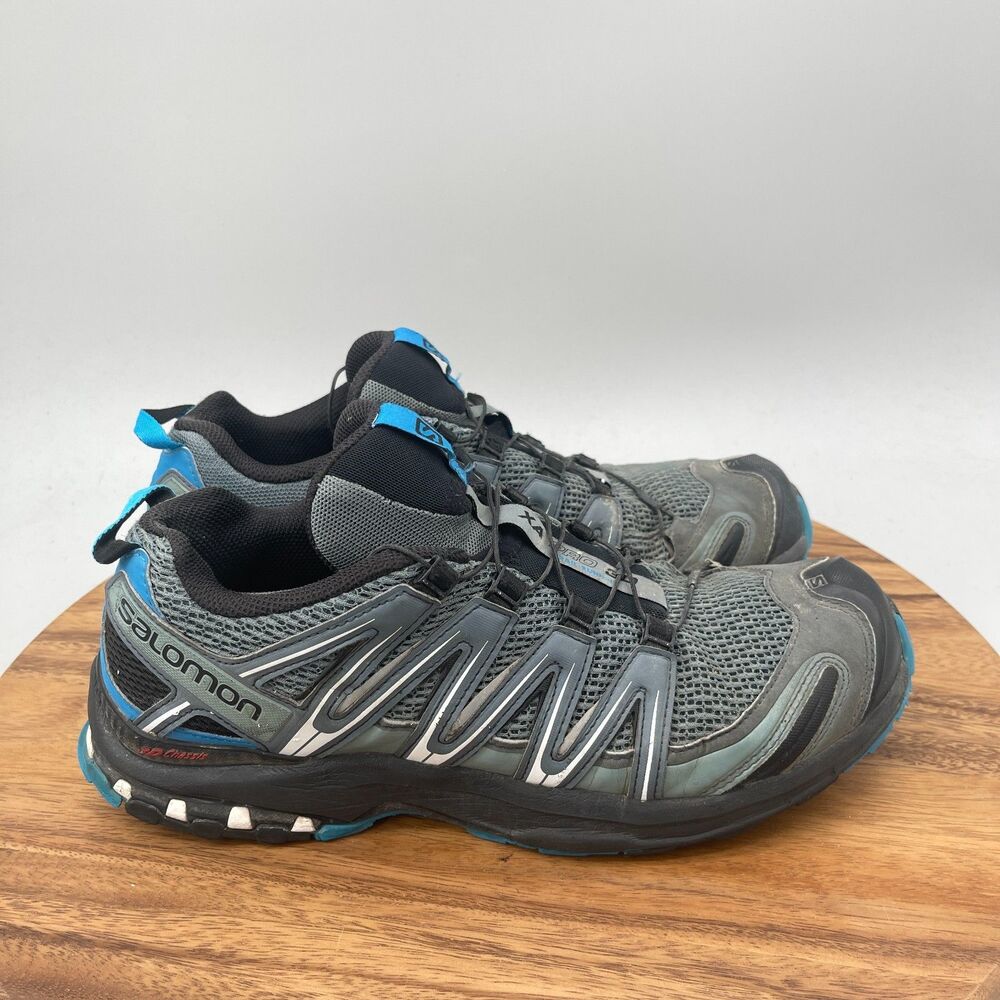 Salomon XA Pro 3D Shoes Mens Size 11.5 Gray Blue Trail Running Comfort Hiking
